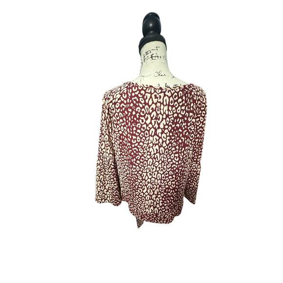 Michael Kors Leopard Print Tie-Waist Blouse Size M - Picture 3 of 11